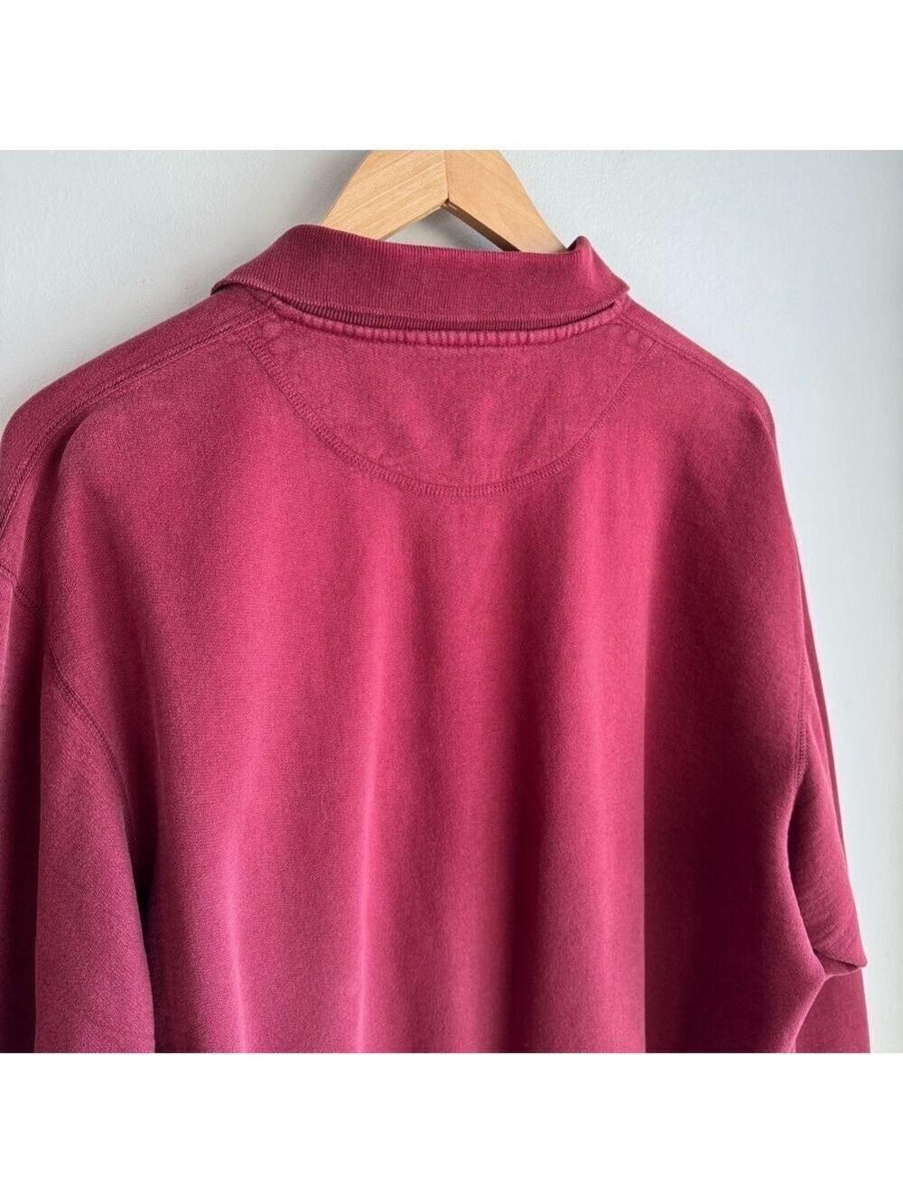 Vintage Cotton Pullover Sweatshirt Sz M Maroon Distressed Worn In Casual GUC - Picture 10 of 13